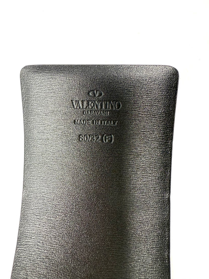 VLogo Leather Belt 70mm Brown - Valentino