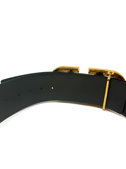 VLogo Leather Belt 70mm Brown - Valentino