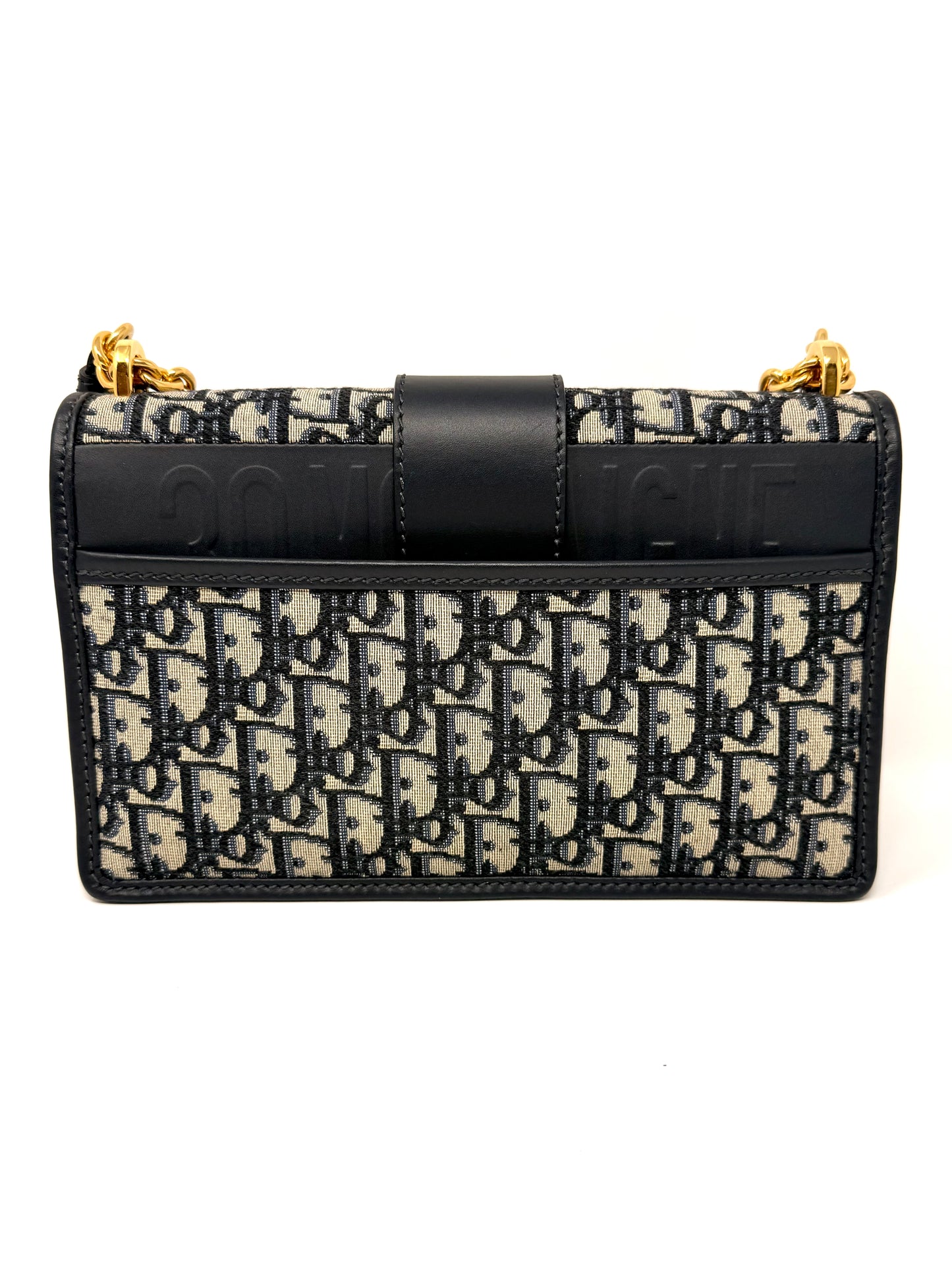 30 Montaigne Chain Bag Blue Oblique Jacquard - Dior
