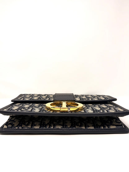 30 Montaigne Chain Bag Blue Oblique Jacquard - Dior