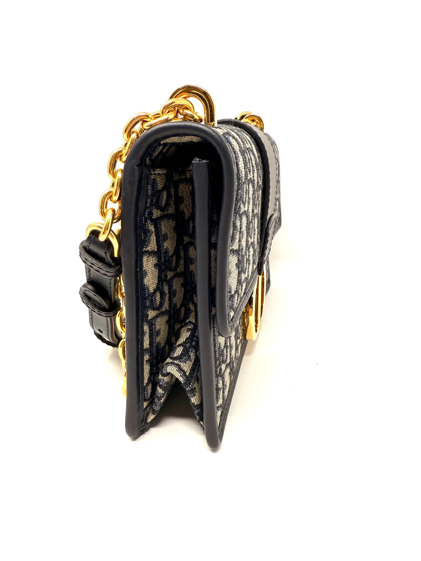 30 Montaigne Chain Bag Blue Oblique Jacquard - Dior