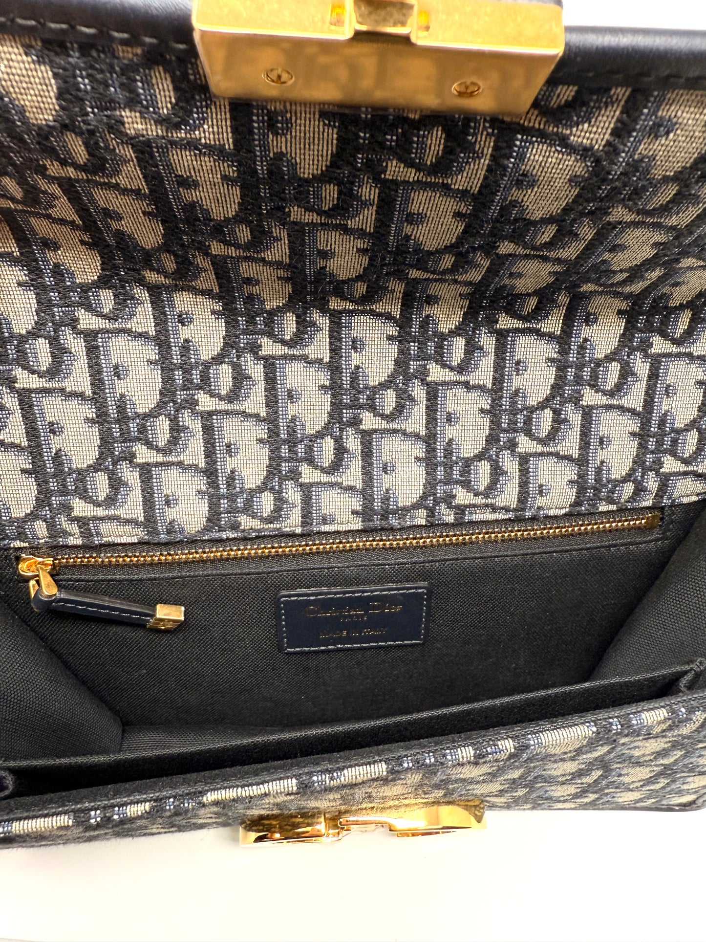30 Montaigne Chain Bag Blue Oblique Jacquard - Dior