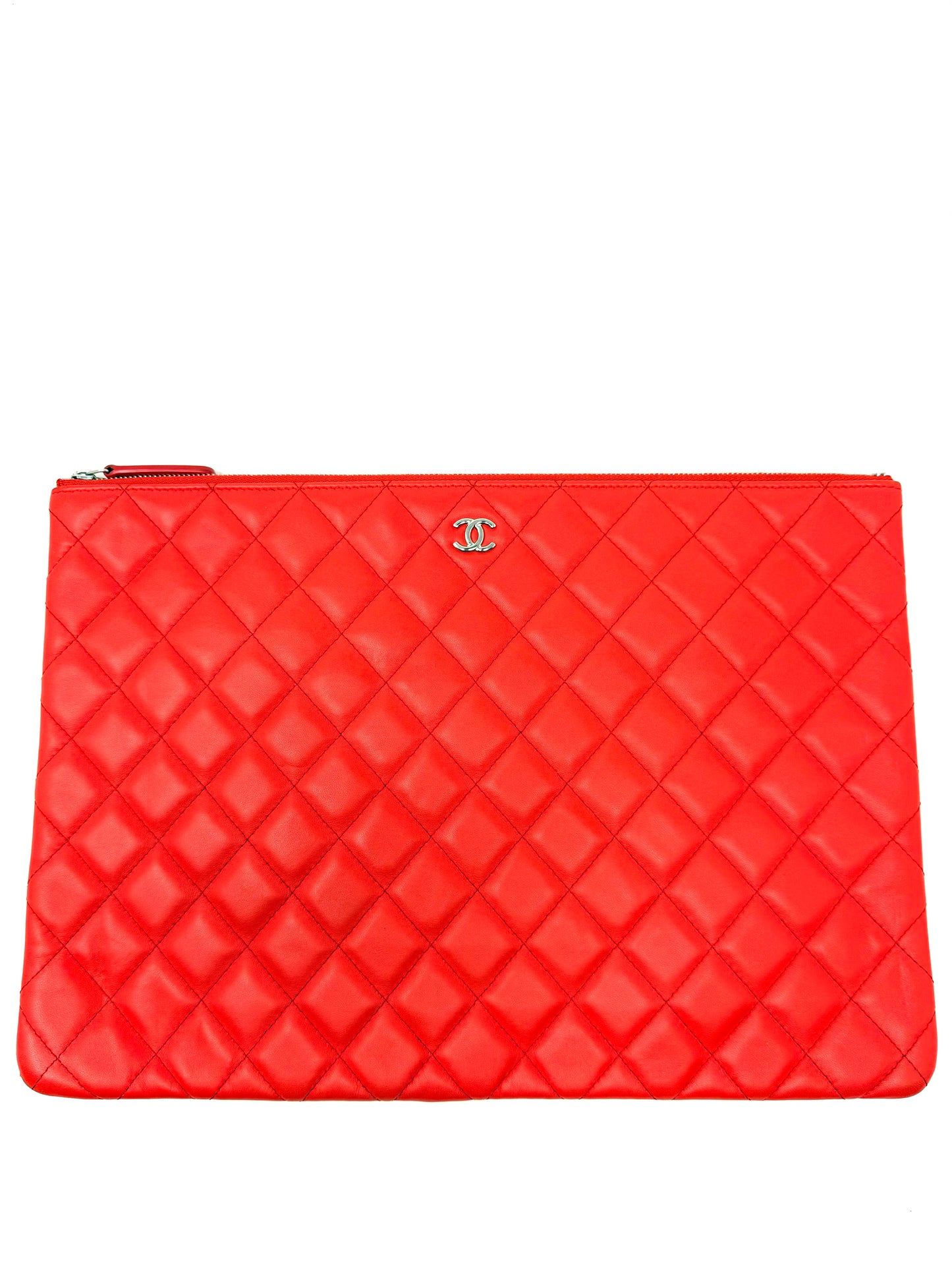 Quilted Laptop Pouch Red - Chanel