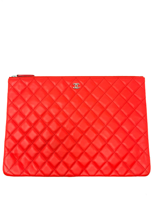 Quilted Laptop Pouch Red - Chanel