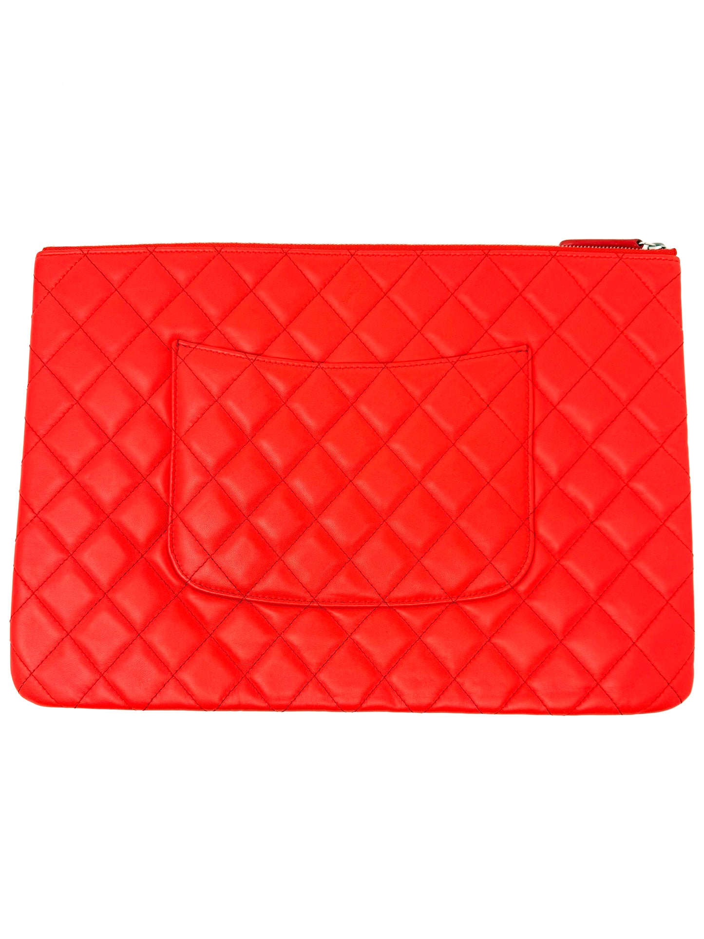 Quilted Laptop Pouch Red - Chanel
