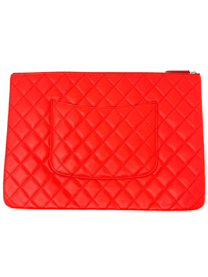 Quilted Laptop Pouch Red - Chanel