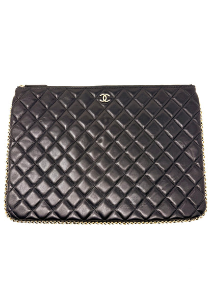 Quilted Laptop Pouch Black - Chanel