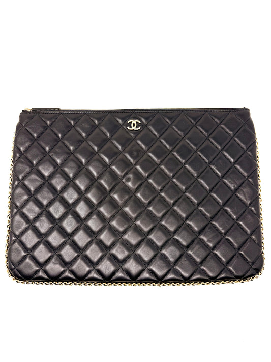 Quilted Laptop Pouch Black - Chanel