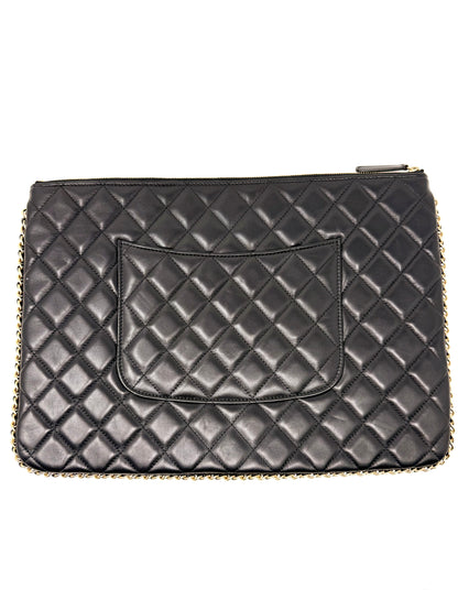Quilted Laptop Pouch Black - Chanel