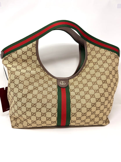 Giglio Large Tote Bag Beige/Brown GG Canvas - Gucci