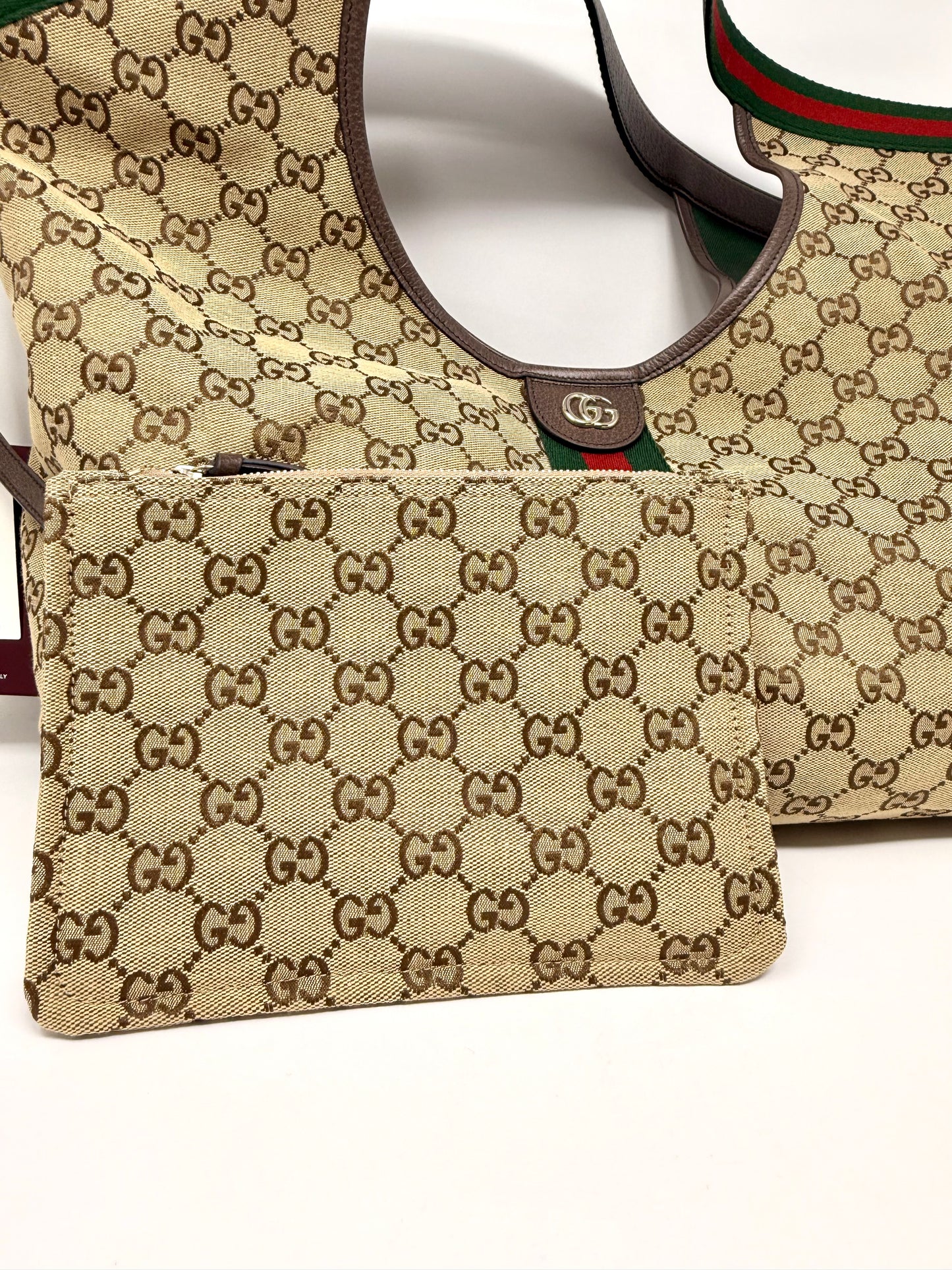 Giglio Large Tote Bag Beige/Brown GG Canvas - Gucci
