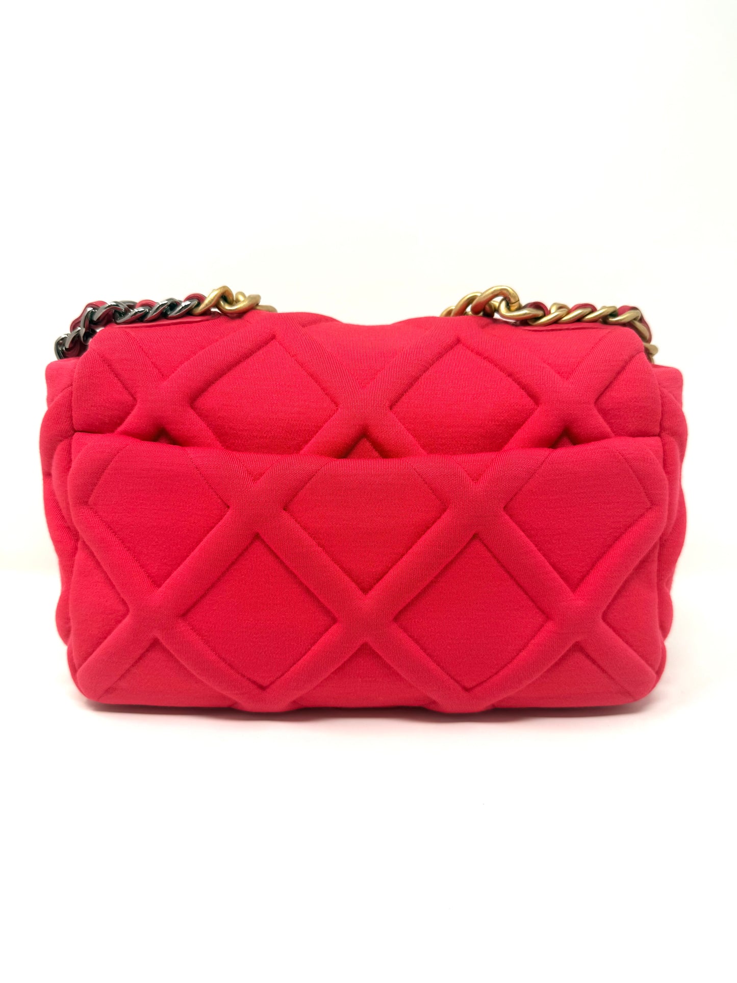 19 Flap Bag Quilted Jersey Medium Pink - Chanel