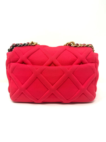 19 Flap Bag Quilted Jersey Medium Pink - Chanel