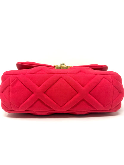 19 Flap Bag Quilted Jersey Medium Pink - Chanel