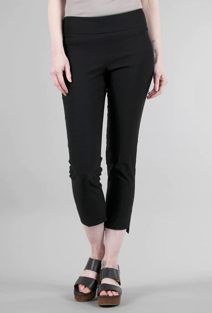 Step Hem Ankle Pants Black Pique - Estelle and Finn