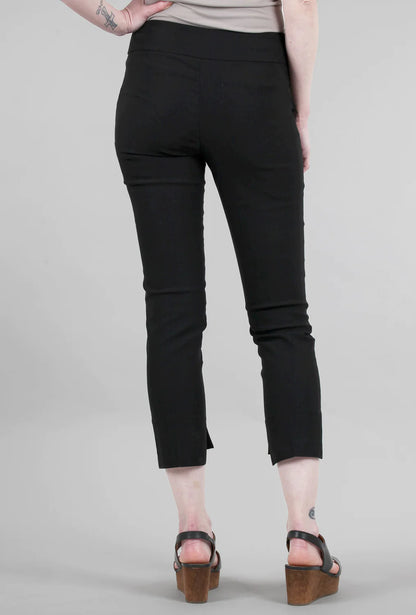 Step Hem Ankle Pants Black Pique - Estelle and Finn