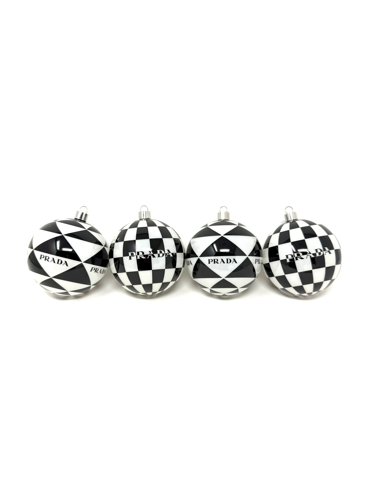 Glass Christmas Ornament Set Black/White - Prada