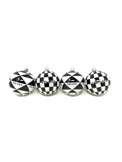 Glass Christmas Ornament Set Black/White - Prada
