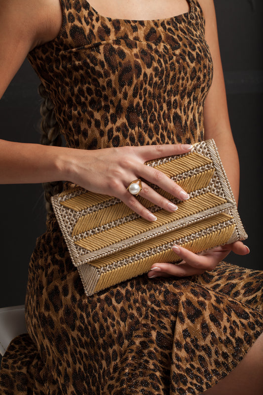 Woven Clutch Yellow/Beige - Clutch Couture By Yara