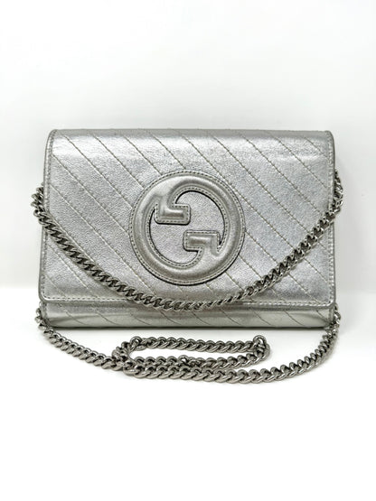 GG Blondie Metallic Wallet On Chain - Gucci