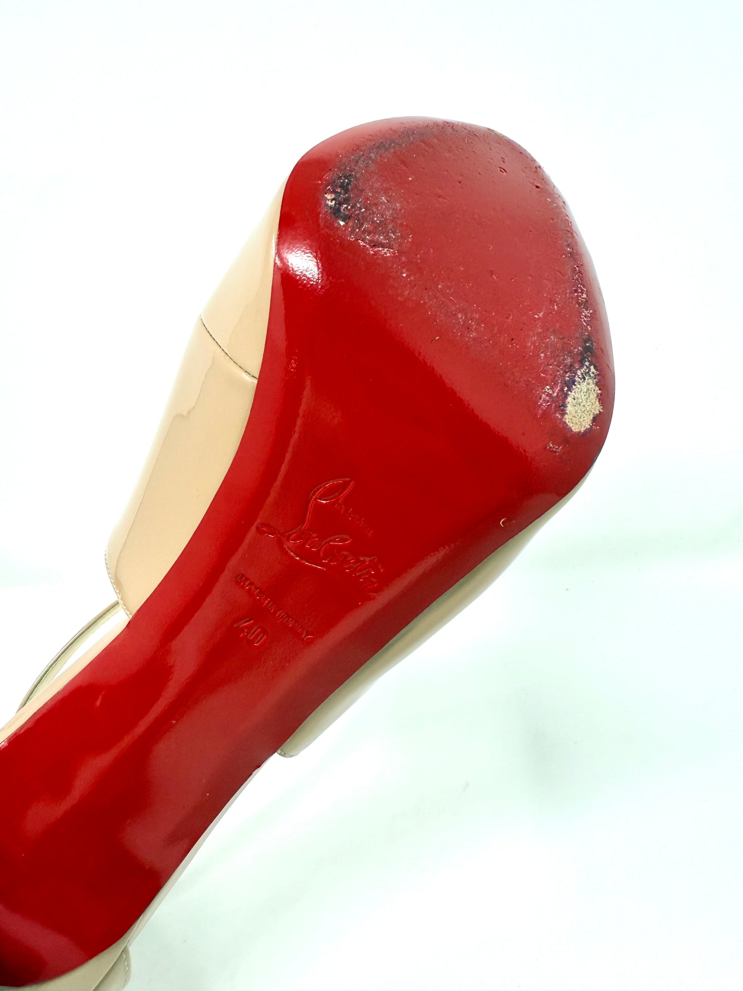 Rosie 120 Patent Leather Platform Pumps Nude - Christian Louboutin