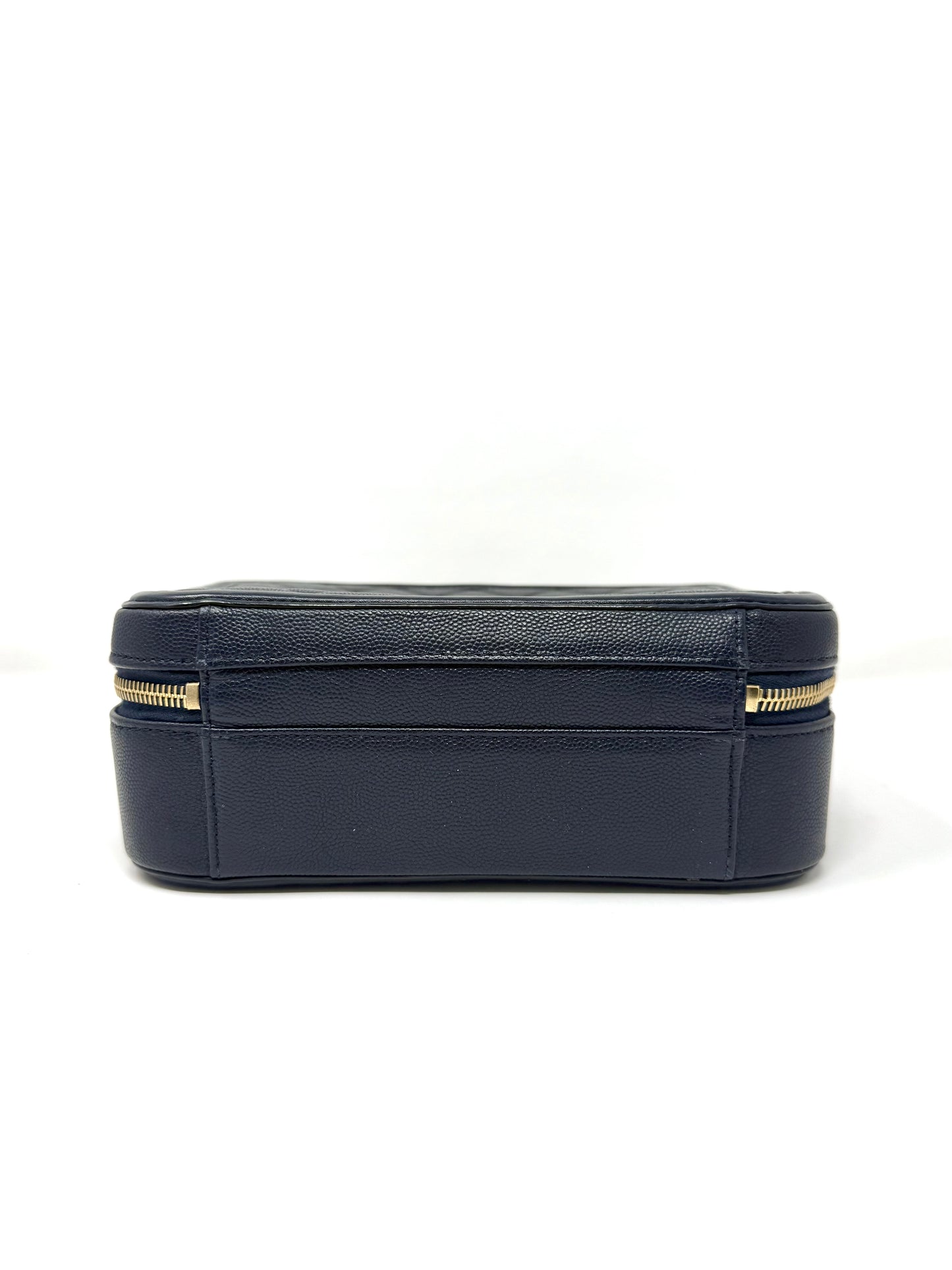 Filigree Vanity Case Quilted Caviar Navy - Chanel