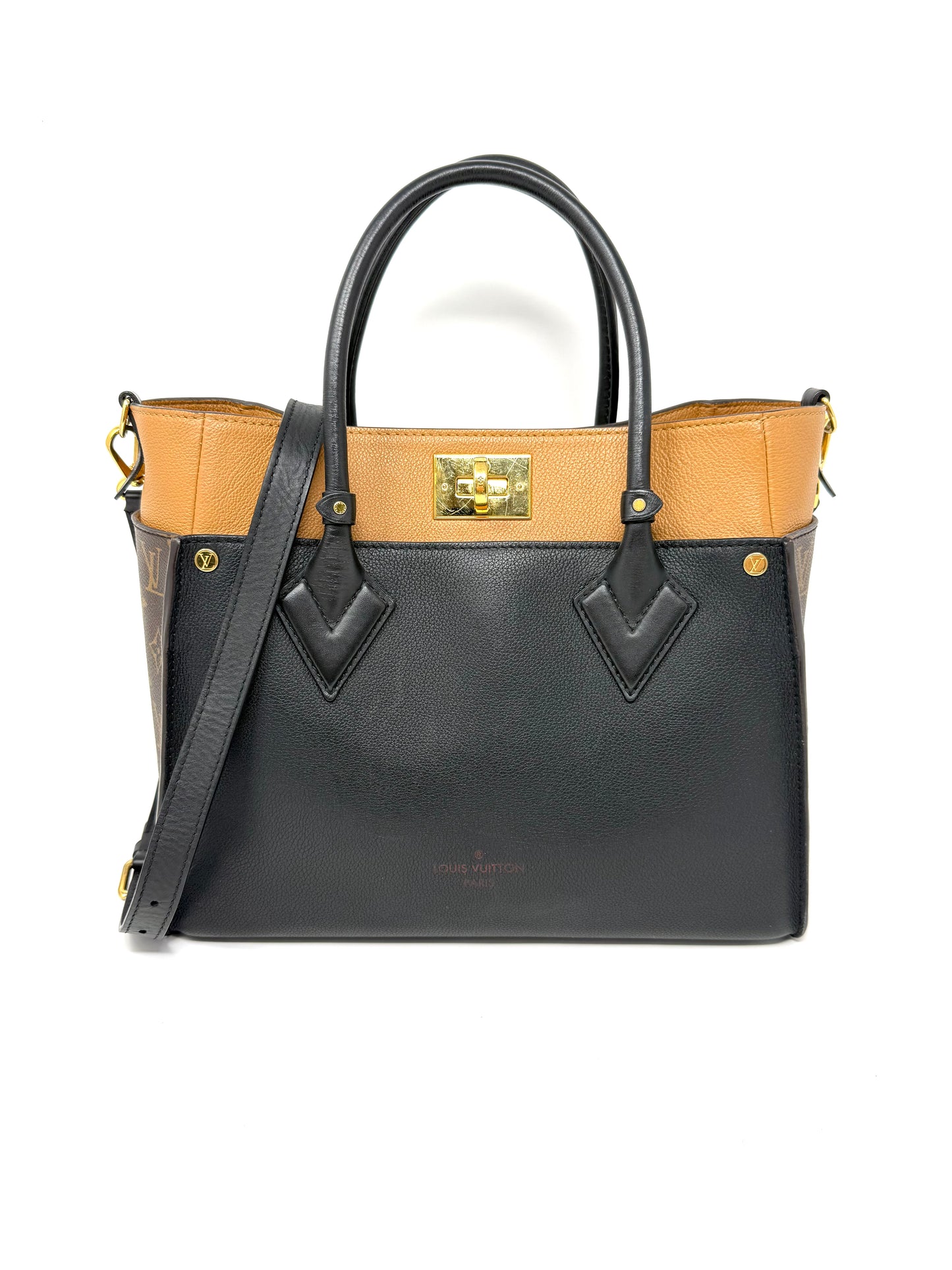 On My Side MM Handbag Black/Tan - Louis Vuitton