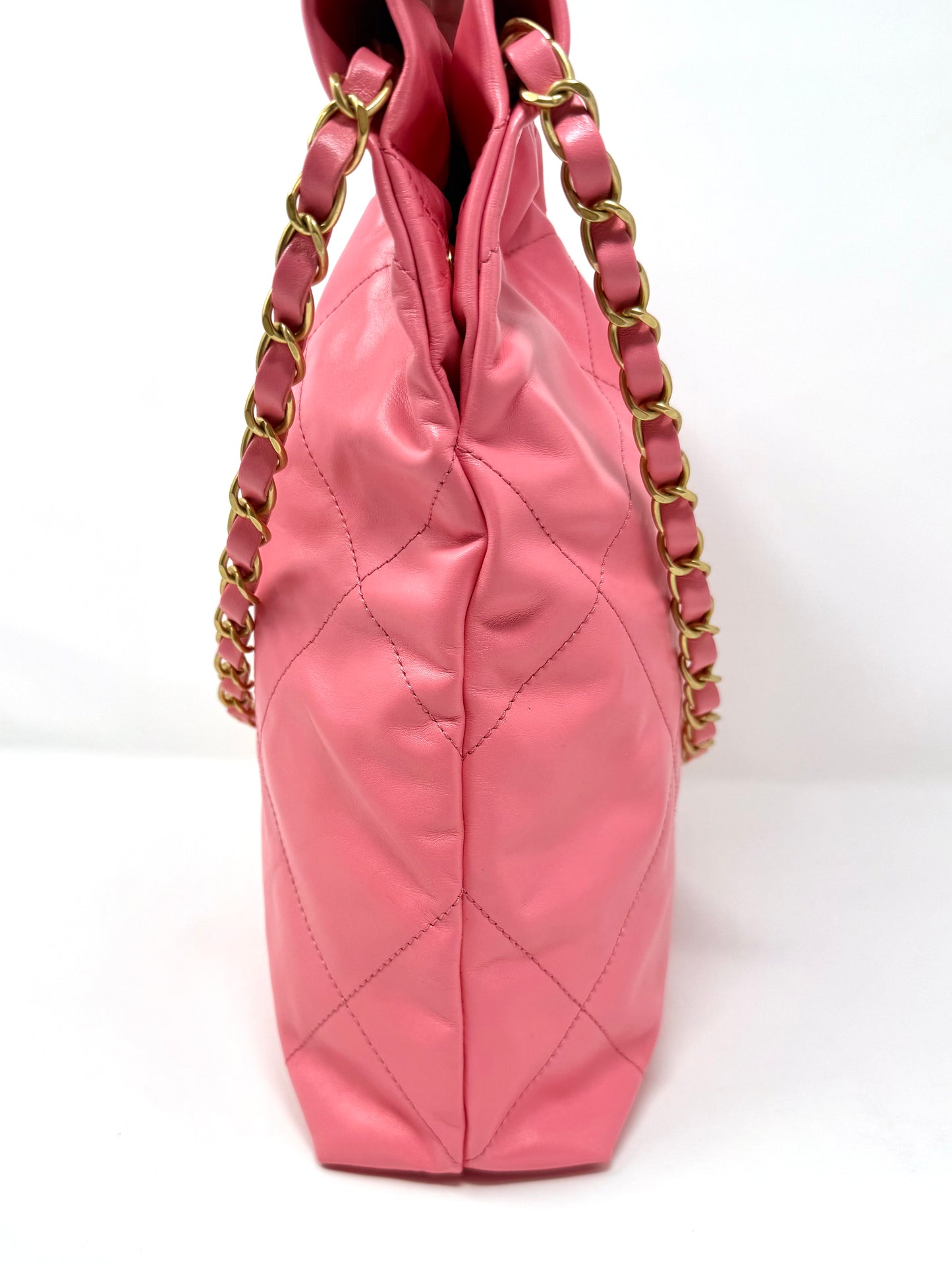 Large 22 Hobo Bag Pink Leather - Chanel