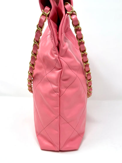 Large 22 Hobo Bag Pink Leather - Chanel