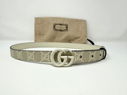 GG Slim Belt White - Gucci
