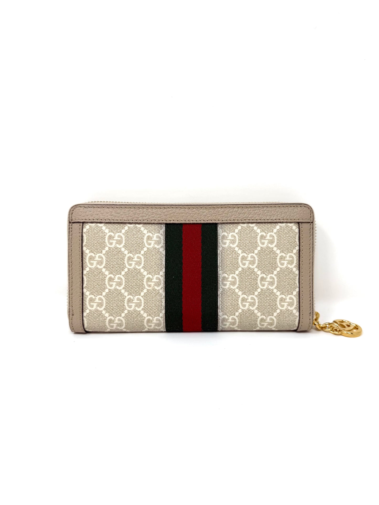 Ophidia Zip Around Wallet GG Supreme Canvas Beige - Gucci