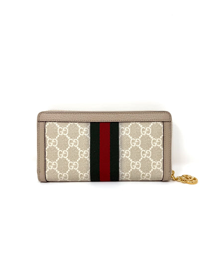 Ophidia Zip Around Wallet GG Supreme Canvas Beige - Gucci