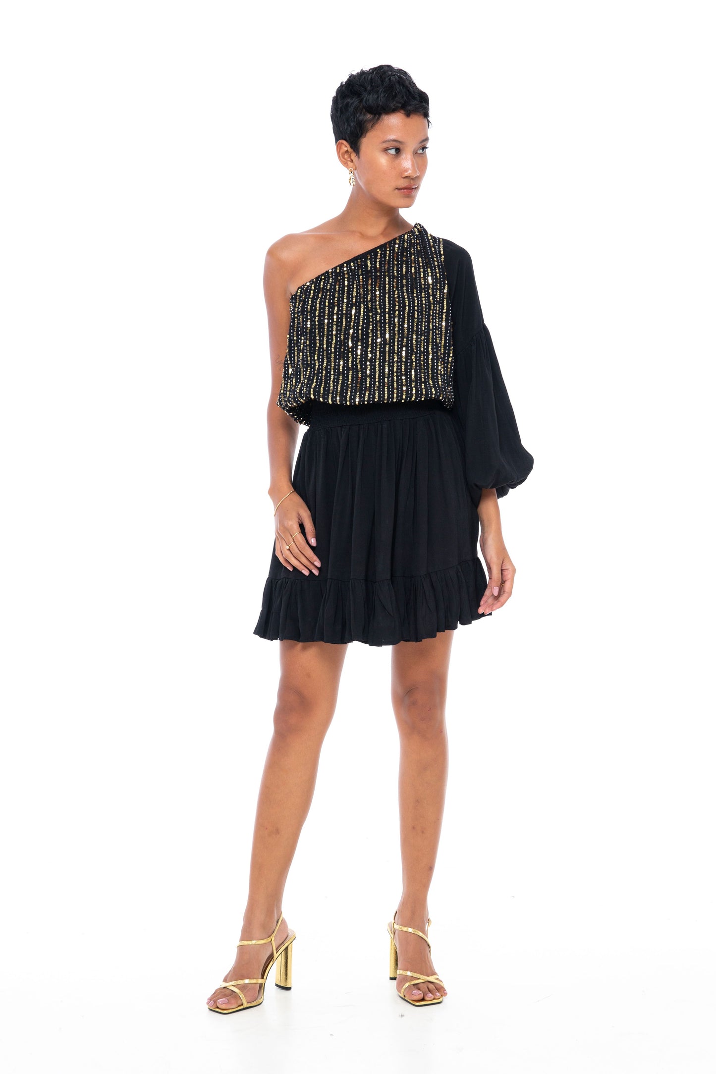 Evening Margarita Short Dress Black - Skemo