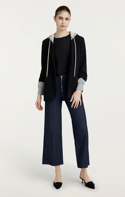 Hooded Khloe Blazer Black/Heather Grey - Cinq à Sept