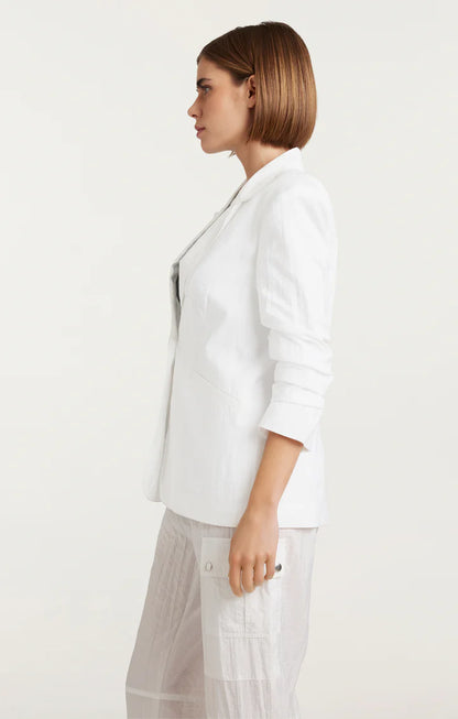 Tumbled Woven Khloe Blazer White - Cinq à Sept