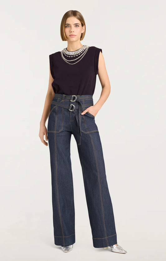 Layered Necklace Bella Tee Black - Cinq à Sept