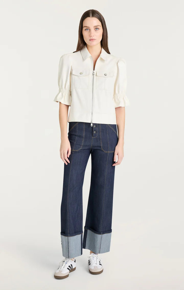 Lite Vegan Leather Holly Jacket Ivory - Cinq à Sept