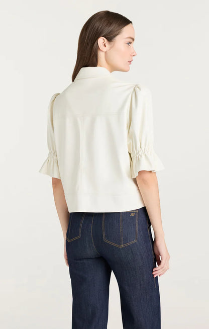 Lite Vegan Leather Holly Jacket Ivory - Cinq à Sept