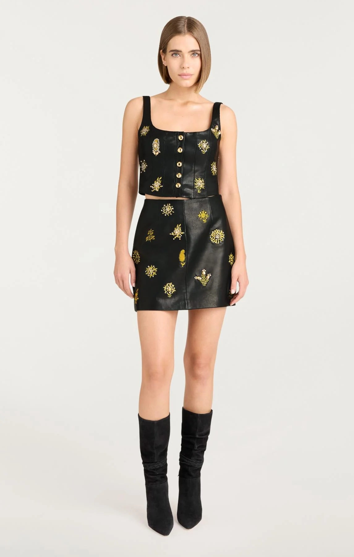 Leila Leather Doris Skirt Black - Cinq à Sept