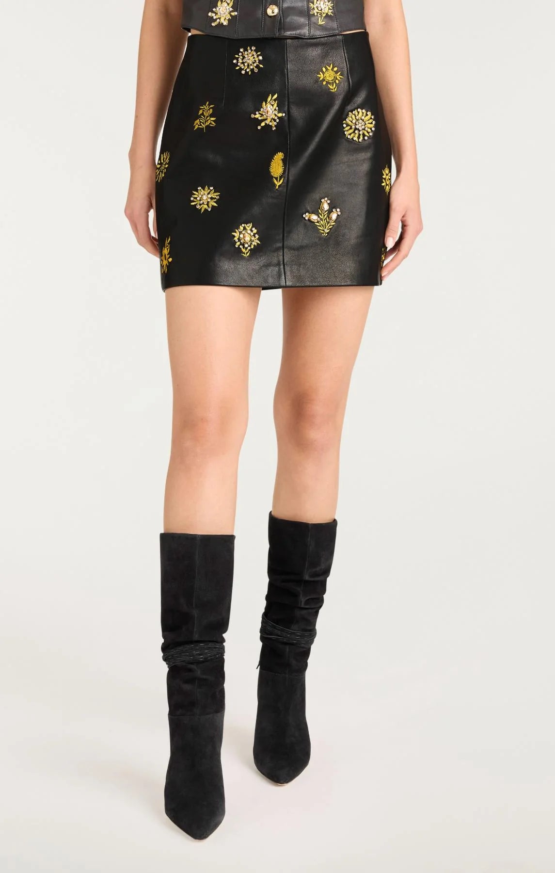 Leila Leather Doris Skirt Black - Cinq à Sept