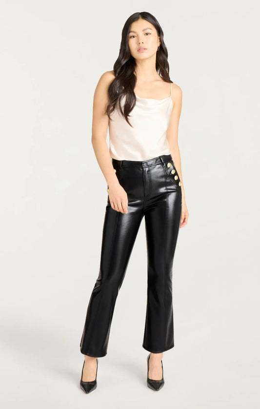 Vegan Leather Cropped Suzette Pant Black - Cinq à Sept