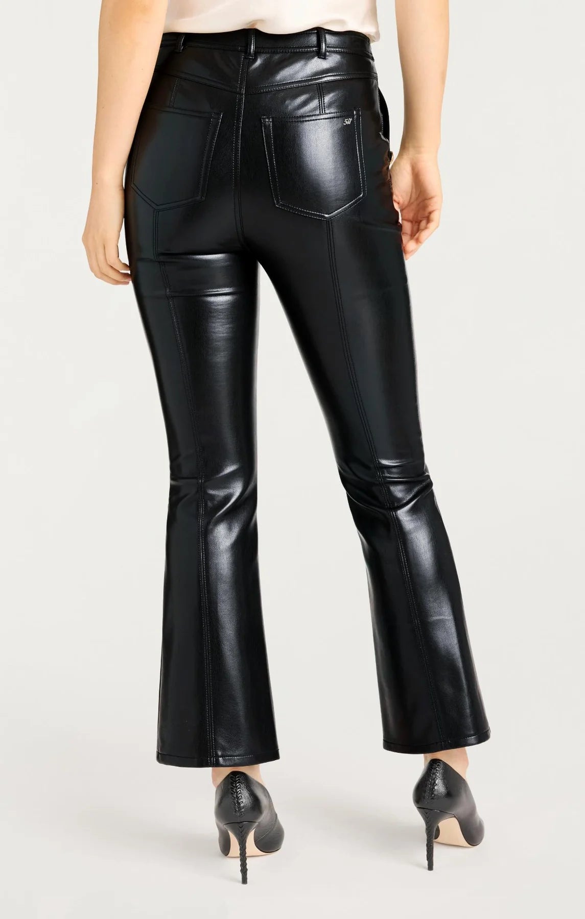 Vegan Leather Cropped Suzette Pant Black - Cinq à Sept
