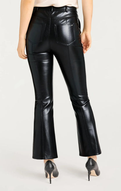 Vegan Leather Cropped Suzette Pant Black - Cinq à Sept