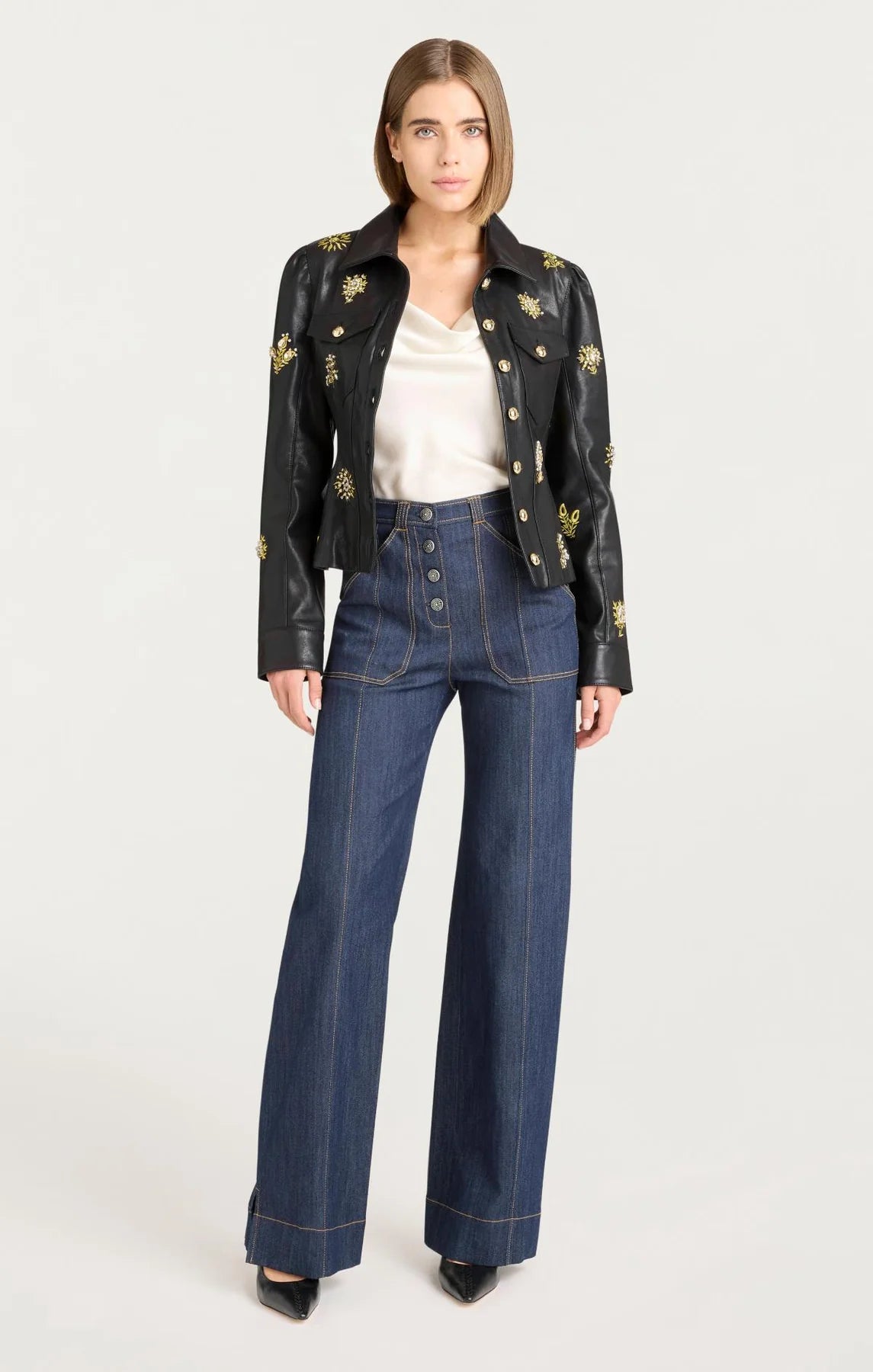 Leila Leather Sarita Jacket Black - Cinq à Sept