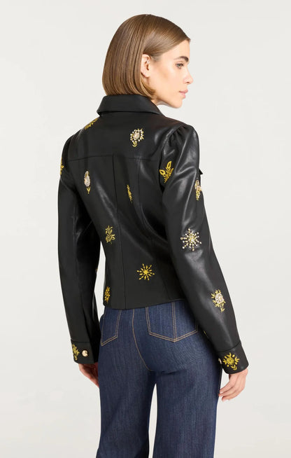 Leila Leather Sarita Jacket Black - Cinq à Sept