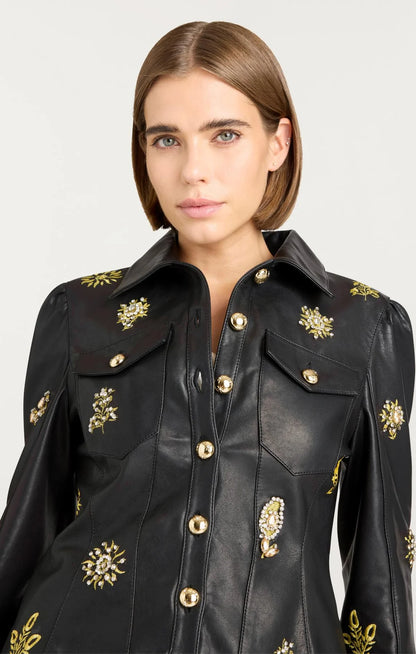 Leila Leather Sarita Jacket Black - Cinq à Sept