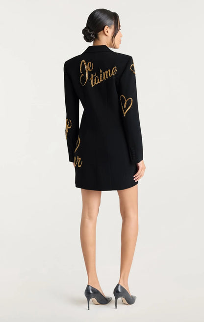 Crushed Sequin Loveletter Joel Dress Black/Gold - Cinq à Sept