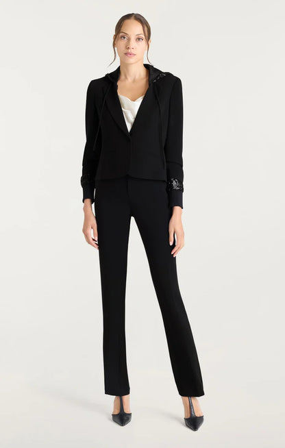 Sequin Hooded Le Petit Khloe Jacket Black - Cinq à Sept