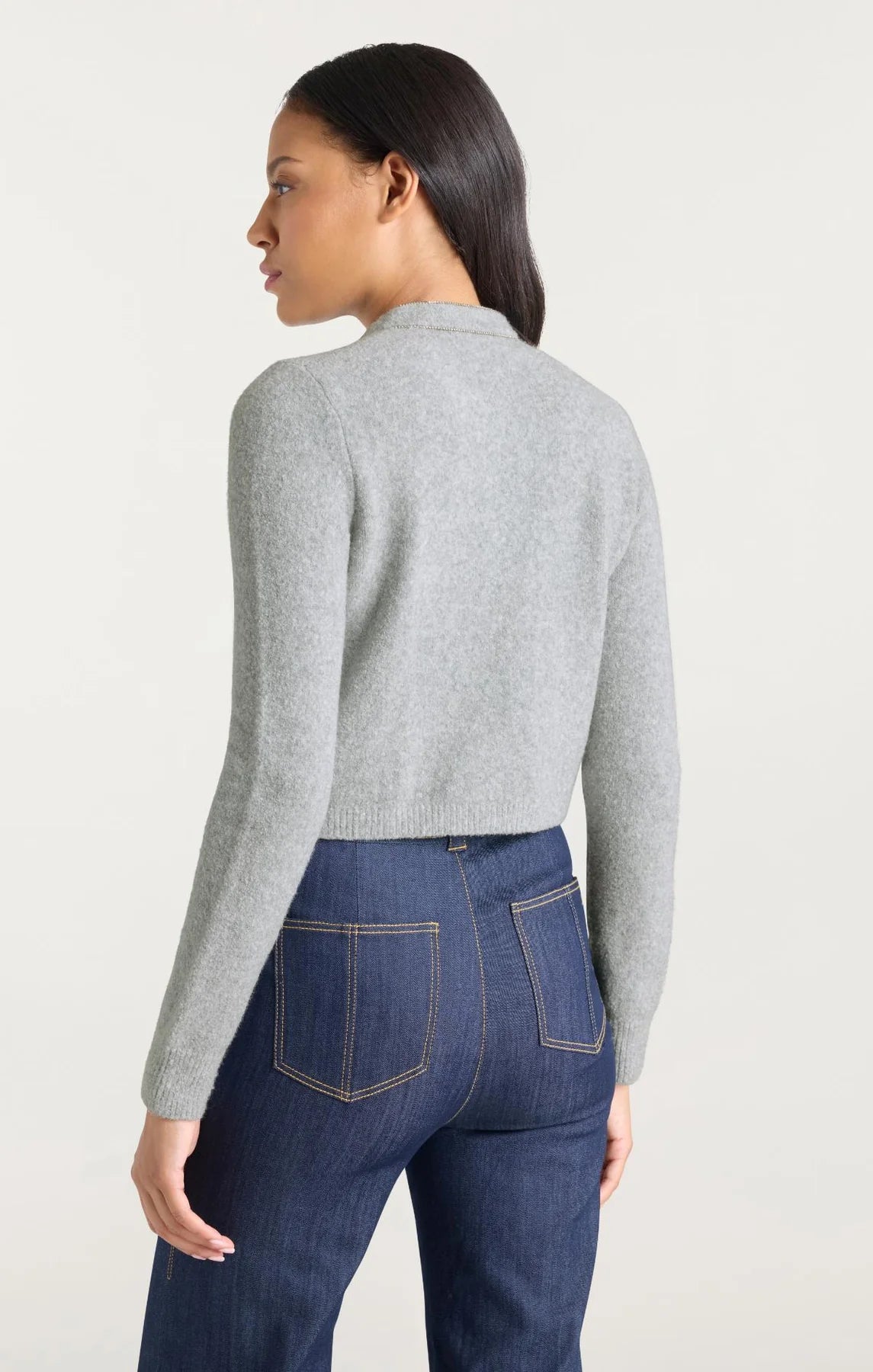 Allura Cardigan Light Heather Grey/Clear - Cinq à Sept