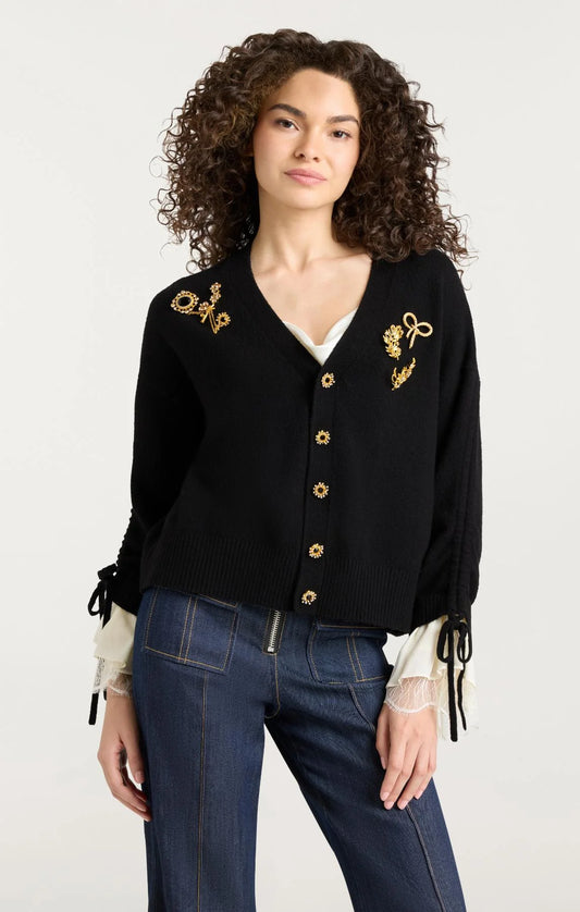 Brooches Atlas Cardigan Black - Cinq à Sept